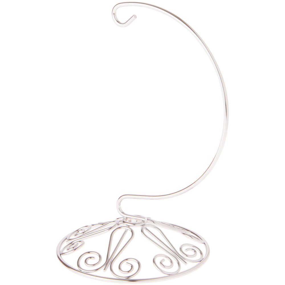 Bard's Ornate Silver Ornament Stand, Small, 6" H x 4" W x 4" D, Pack of 12