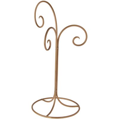 Bard's Wrought Iron 3 Arm Gold-Toned Ornament Stand, 17" H x 7.5" W x 7.5" D, Pack of 4