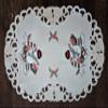 Doily Boutique Christmas Place Mat or Doily with a Snowman on Ivory Material Size 11 x 17 inches view 3