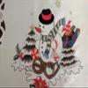 Doily Boutique Christmas Place Mat or Doily with a Snowman on Ivory Material Size 11 x 17 inches view 4