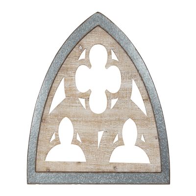 27.5" Wood & Metal Wall Dcor