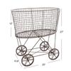 Creative Co-Op Vintage Reproduction Metal Laundry Basket on Wheels, Rust view 2