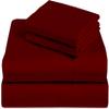4 Piece Premium Sheet Set-Cotton Bed Sheets Twin Size -100% Cotton-300 Thread Count-15 Inch Deep Pocket Fitted Sheet with Elastic All Around- Soft & Luxurious Hotel Quality Sheets (Burgundy Solid) view 1