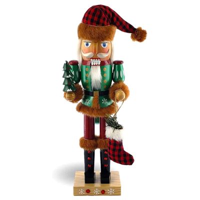 Nutcracker Ballet Gifts, Christmas Nutcracker, Wooden Figure Decoration with Festive Uniform for Holiday Home Decor, Ideal Xmas Ornaments, 14 Inch, Santa Nutcracker