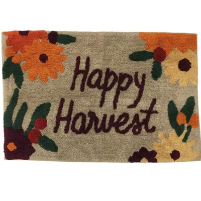 Celebrate Happy Harvest Bath Rug 20x30 Autumn Cotton Throw Mat
