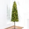 Best Choice Products Pencil Christmas Tree 7.5ft Pre-lit Alpine Slim Holiday Decoration, Lighted Skinny Dcor LED Lights, Metal Stand view 1