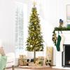 Best Choice Products Pencil Christmas Tree 7.5ft Pre-lit Alpine Slim Holiday Decoration, Lighted Skinny Dcor LED Lights, Metal Stand view 2