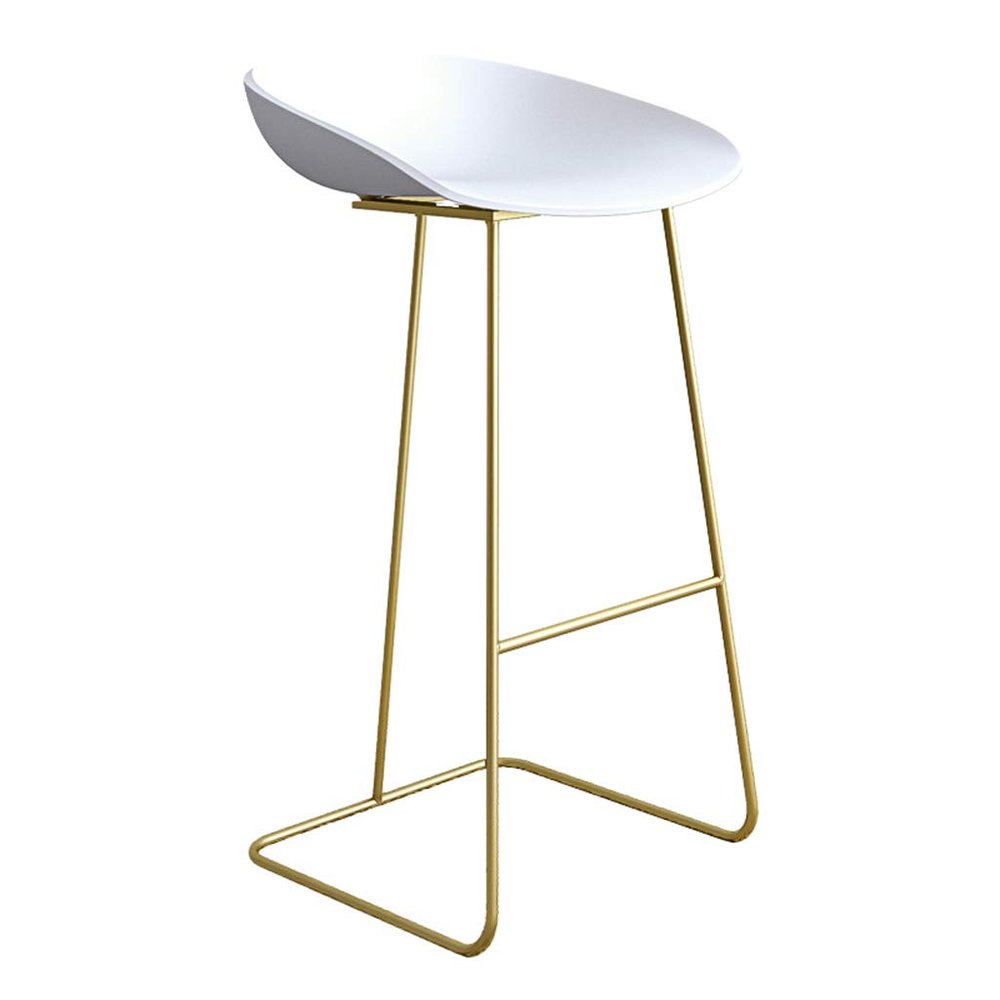 Barstools White Bar Stool Modern Furniture Counter Height Stool Kitchen Breakfast Chairs Footrest Gold Metal Leg for Office, Bistro, Pub, Coffee, Home Dinning