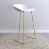 Barstools White Bar Stool Modern Furniture Counter Height Stool Kitchen Breakfast Chairs Footrest Gold Metal Leg for Office, Bistro, Pub, Coffee, Home Dinning view 2