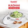 Sumeet Stainless Steel kadhai with Glass lid 1.5 litres Capacity 20.5 x 20.5 x 6.6 Centimeters 2 Piece (Induction and Gas Stove Friendly) view 2