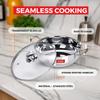 Sumeet Stainless Steel kadhai with Glass lid 1.5 litres Capacity 20.5 x 20.5 x 6.6 Centimeters 2 Piece (Induction and Gas Stove Friendly) view 3
