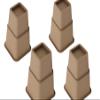 HomeRoots Adjustable Bed Risers and Furniture Risers, Heavy Duty Plastic Table Risers 3", 5" or 8" Furniture Riser for Bed and Sofa | Holds up to 1300LB Weight | Brown Color | Set of 4 Desk Risers view 1