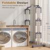 Bigzzia Clothes Drying Rack Folding Drying Rack Clothing 4 Tier Clothes Horses Rack Stainless Steel Laundry Drying Rack with Two Side Wings Grey view 4