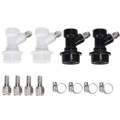4PCS Lock Connector Keg Fittings Wine Beer Making Home Brewing Plastic Connector with Adapter Clamp