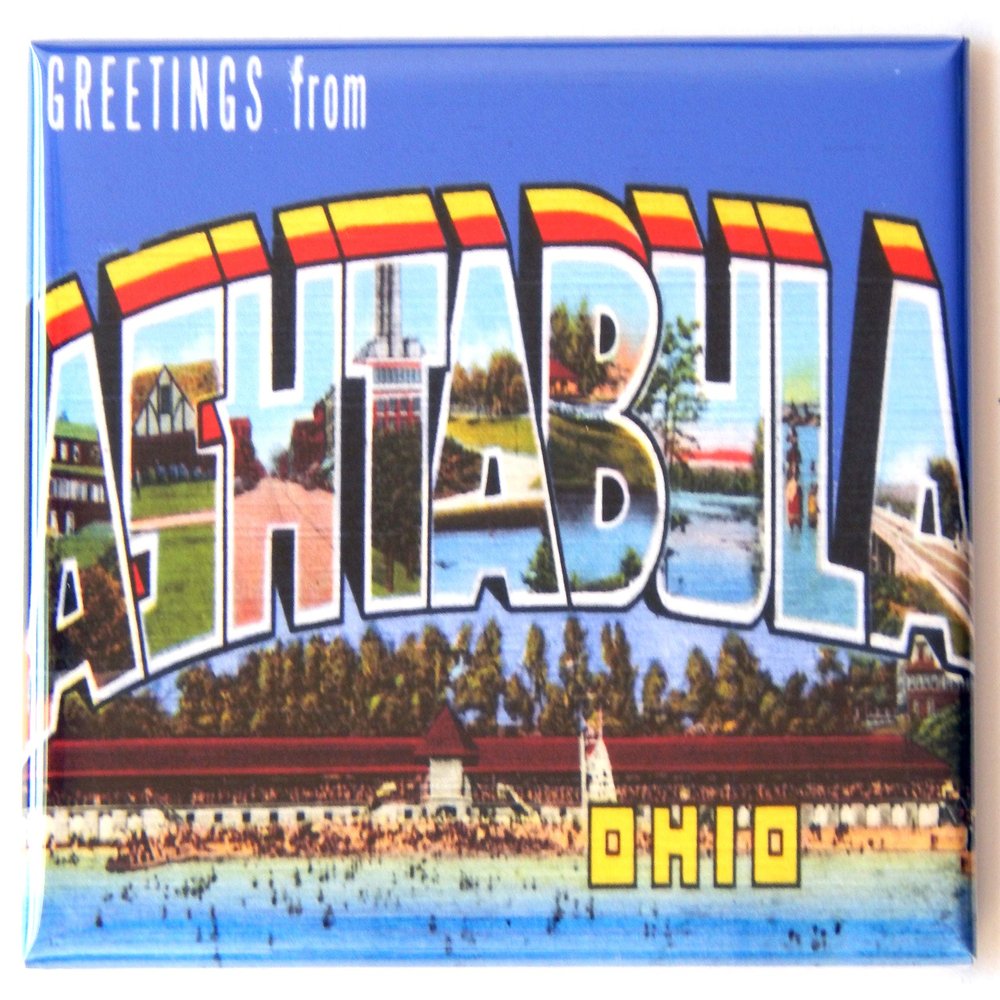 Greetings from Ashtabula Ohio Fridge Magnet (2 x 3 inches)