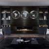DEKADRON Silver Grey Metal World Map Wall Art, Metal World Map Three Globes, Round Metal World Map Wall Art, Metal Wall Decor, Metal Sign, Wall Hangings (28 Inch) view 1