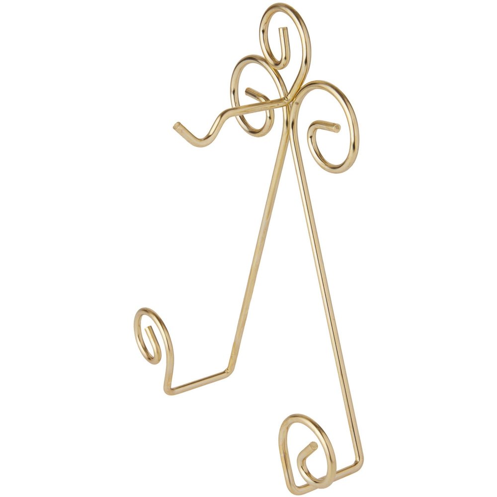 Bard's Scroll Satin Gold-toned Wall Mountable Cup and Saucer Hanger, 8" H x 6.5" W x 1.75" D, Pack of 3