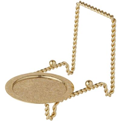 Bard's Ornate Twisted Shiny Gold-toned Cup and Saucer Stand, 3" H x 2.75" W x 4" D, Pack of 2