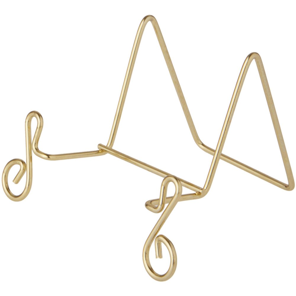 Bard's Music Note Scroll Gold-toned Wire Easel Stand, 2.5" H x 4" W x 3.25" D, Pack of 6