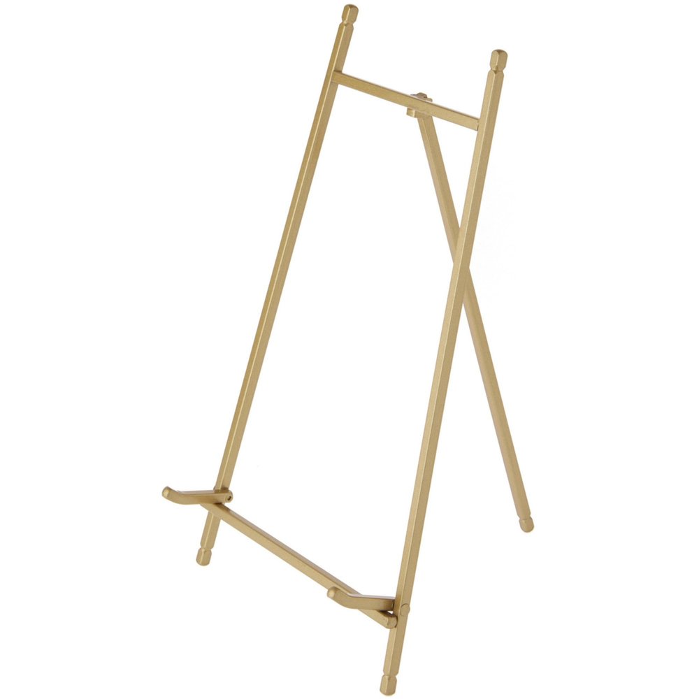 Bard's Satin Gold-toned Metal Easel, 12" H x 7" W x 7.75" D, Pack of 3