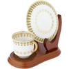 Bard's Elevated Saucer Walnut MDF Cup and Saucer Stand, 4" H x 4.25" W x 6" D, Pack of 3 view 2