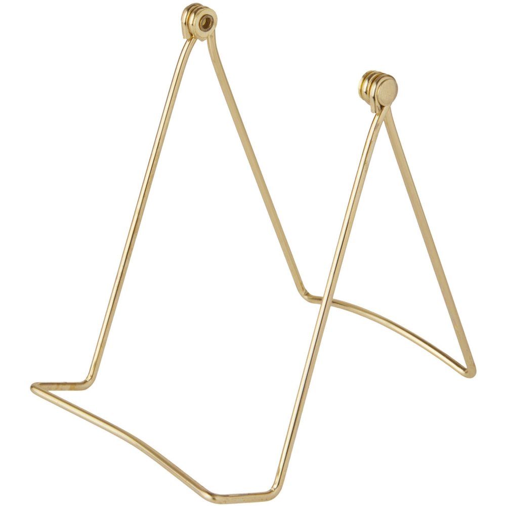 Bard's Folding Gold Wire Easel Stand, 6" H x 4.25" W x 6.25" D, Pack of 6