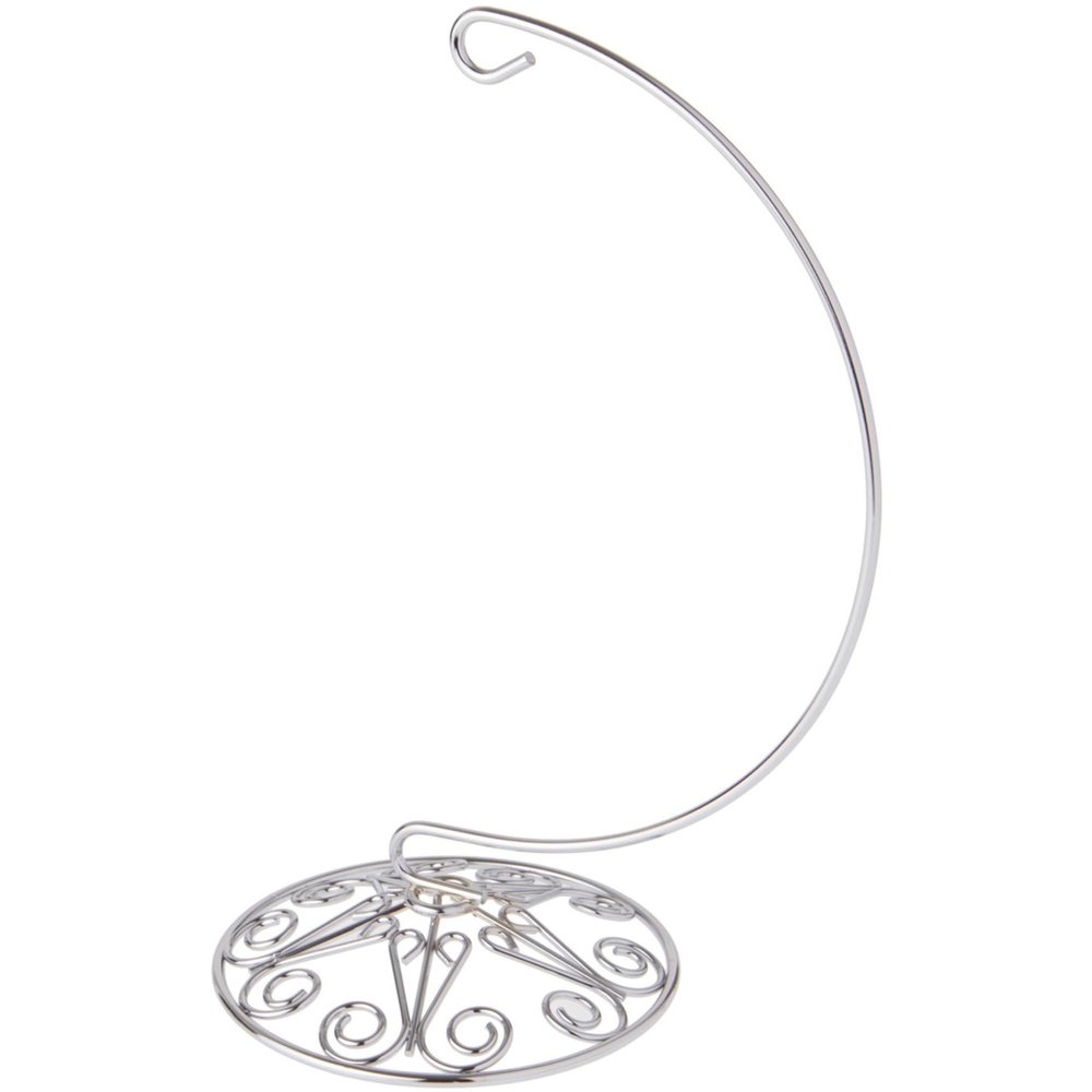 Bard's Ornate Silver Ornament Stand, Medium, 8.25" H x 4" W x 4" D, Pack of 2