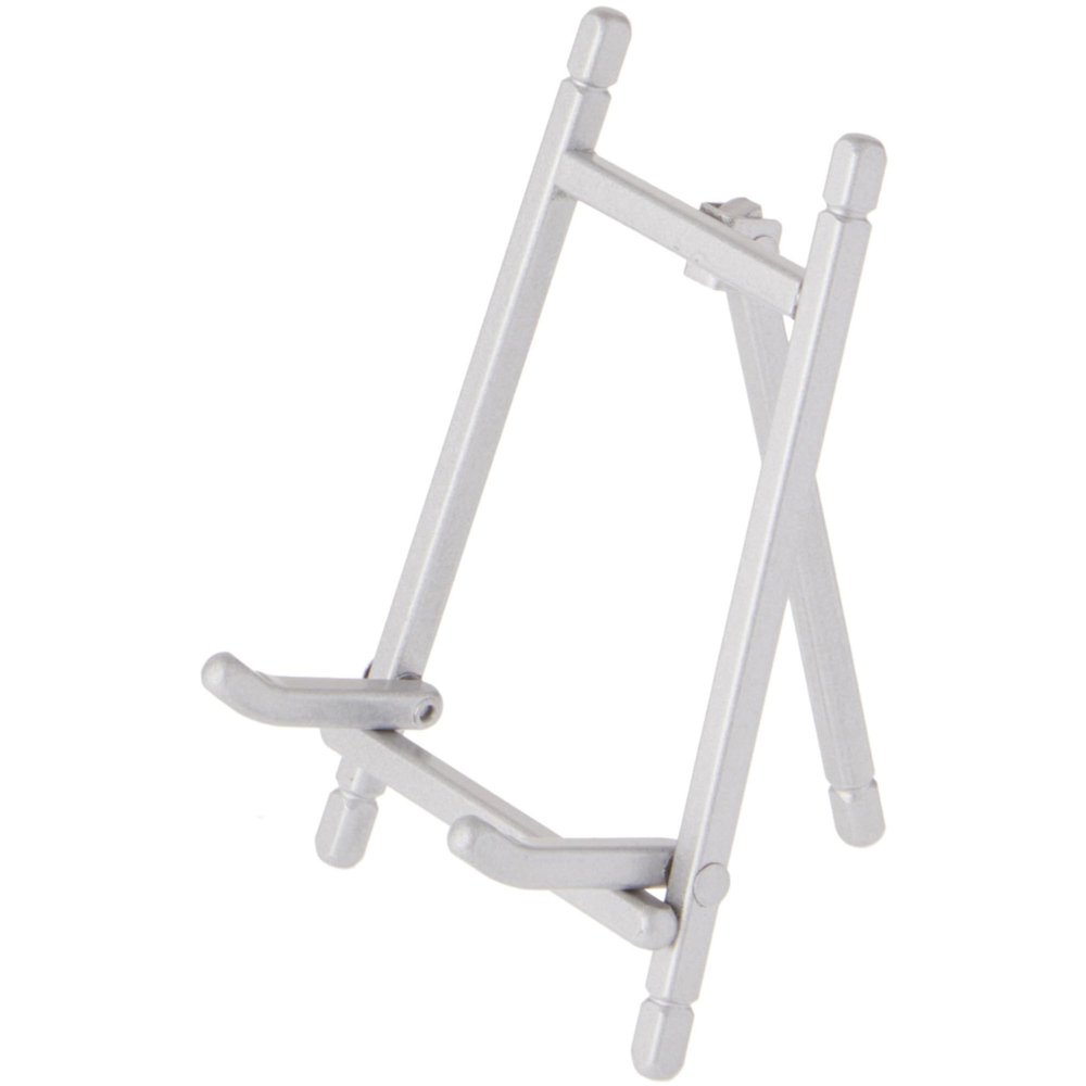 Bard's Satin Silver-toned Metal Easel, 5" H x 3.375" W x 3.5" D, Pack of 3