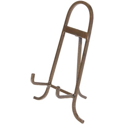 Bard's Antique Gold-Toned Wrought Iron Easel, 8.75" H x 7" W x 4" D (for 7.5" - 12" Plates), Pack of 3