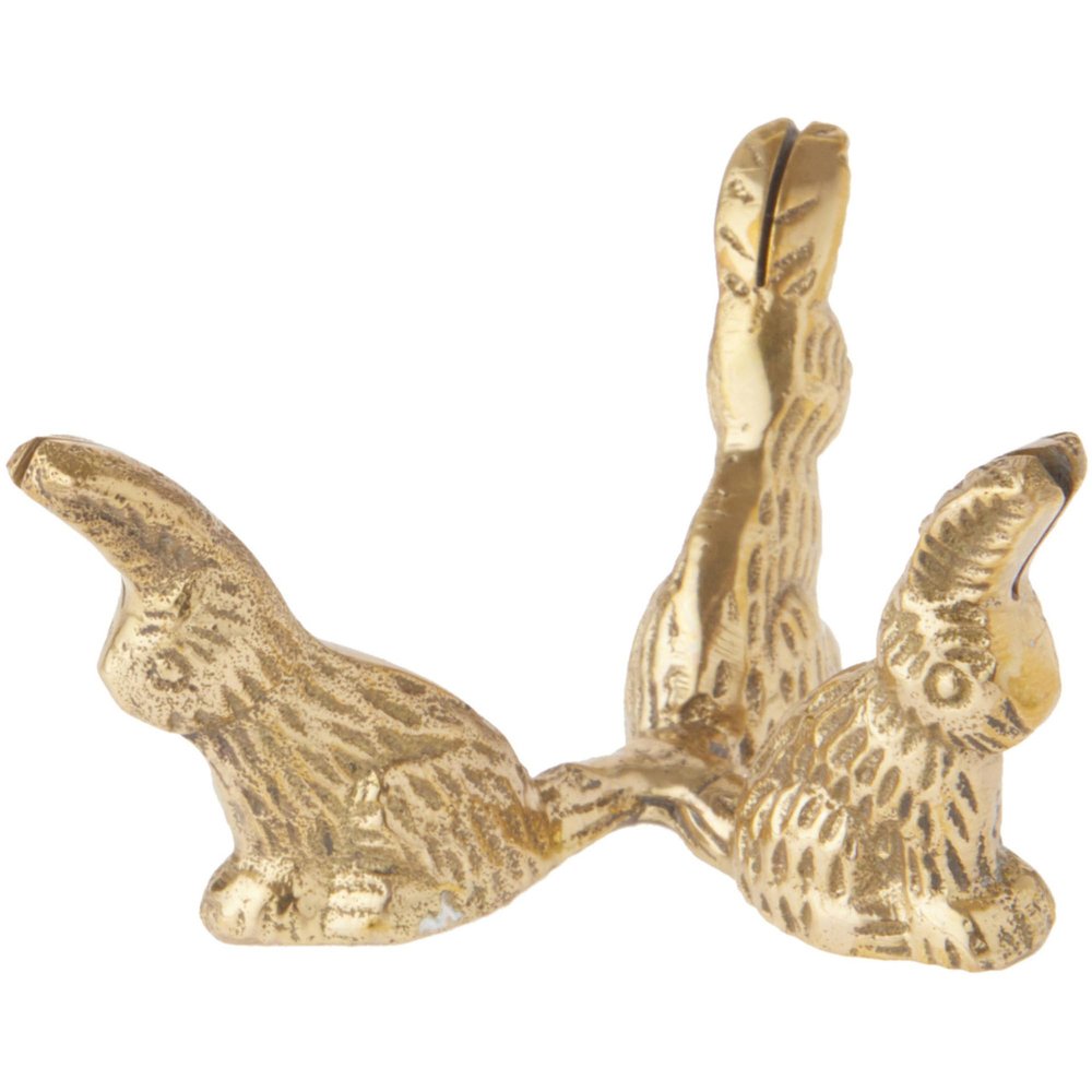 Bard's Brass toned Egg Stand/Holder, Rabbits, 2.125" Diameter, Pack of 3