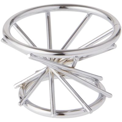Bard's Silver Egg Stand/Holder, Swirl Leg, Reversible 1.4375" and 2" Display Diameter, Pack of 2