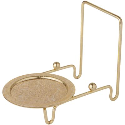 Bard's Ornate Shiny Gold-toned Cup and Saucer Stand, 3" H x 2.75" W x 4" D, Pack of 6