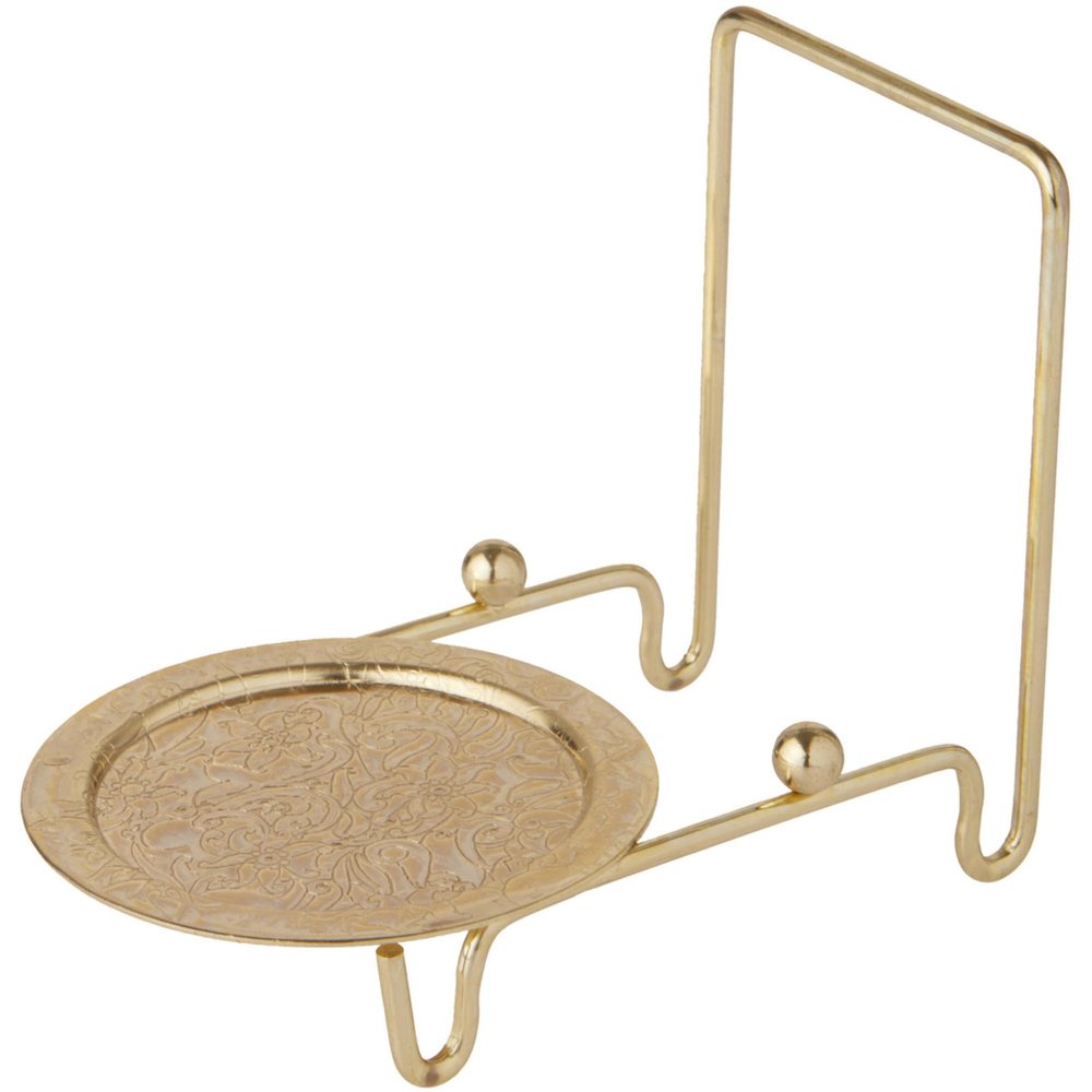Bard's Ornate Shiny Gold-toned Cup and Saucer Stand, 3" H x 2.75" W x 4" D, Pack of 6
