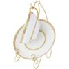 Bard's Scroll Twisted Gold-toned Cup and Saucer Stand, 7" H x 2.5" W x 4.25" D, Pack of 3 view 3