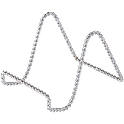 Bard's Twisted Silver Wire Easel Stand, 3" H x 3" W x 4.5" D, Pack of 6