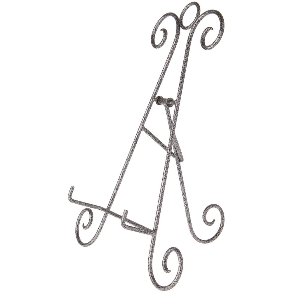 Bard's Scroll Antique Silver Collapsible Easel Stand, 15" H x 11.5" W x 8.5" D (For 11" - 11.5" Plates), Pack of 2