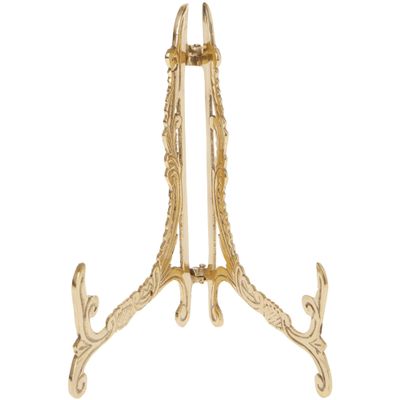 Bard's Ornate Hinged Brass Plate Stand, 7.5" H x 5" W x 5.5" D (For 5" - 10" Plates), Pack of 2