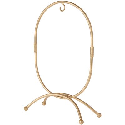 Bard's Oval Shaped Gold-Toned Wrought Iron Ornament Stand, 11" H x 7.25" W x 7.25" D, Pack of 3