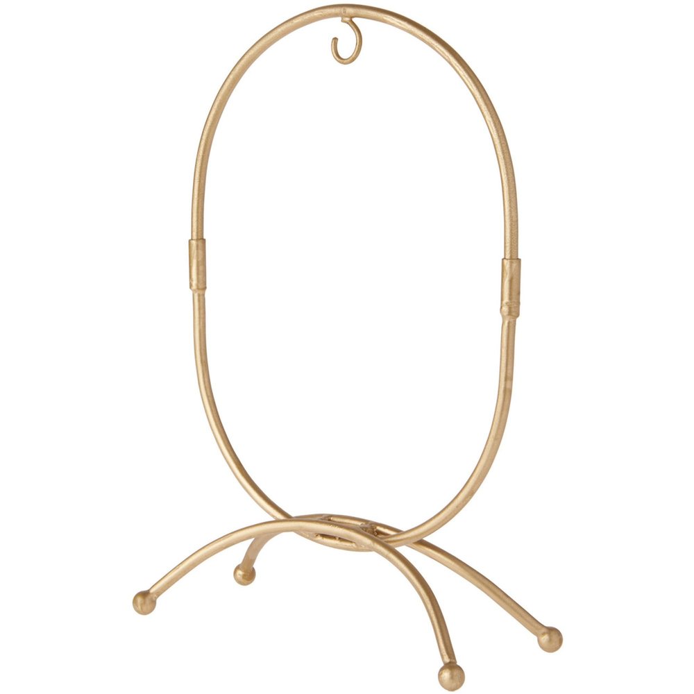 Bard's Oval Shaped Gold-Toned Wrought Iron Ornament Stand, 11" H x 7.25" W x 7.25" D, Pack of 3