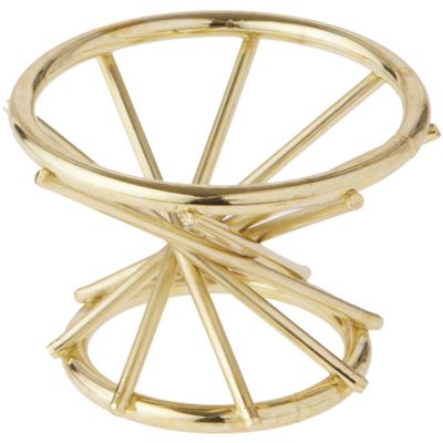 Bard's Brass-toned Egg Stand/Holder, Swirl Leg, Reversible 1.4375" and 2" Display Diameter, Pack of 6