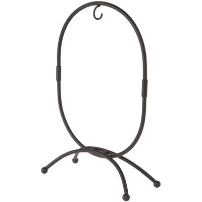 Bard's Oval Shaped Black Wrought Iron Ornament Stand, 11" H x 7.25" W x 7.25" D, Pack of 5