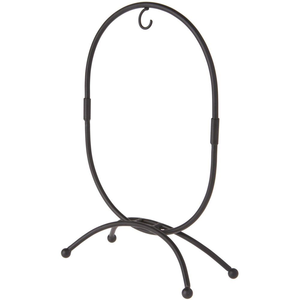 Bard's Oval Shaped Black Wrought Iron Ornament Stand, 11" H x 7.25" W x 7.25" D, Pack of 5