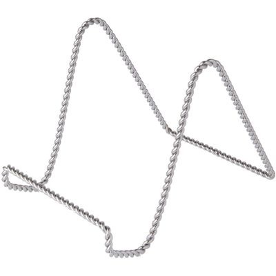 Bard's Twisted Silver Wire Easel Stand, 6" H x 5.5" W x 8" D, Pack of 3