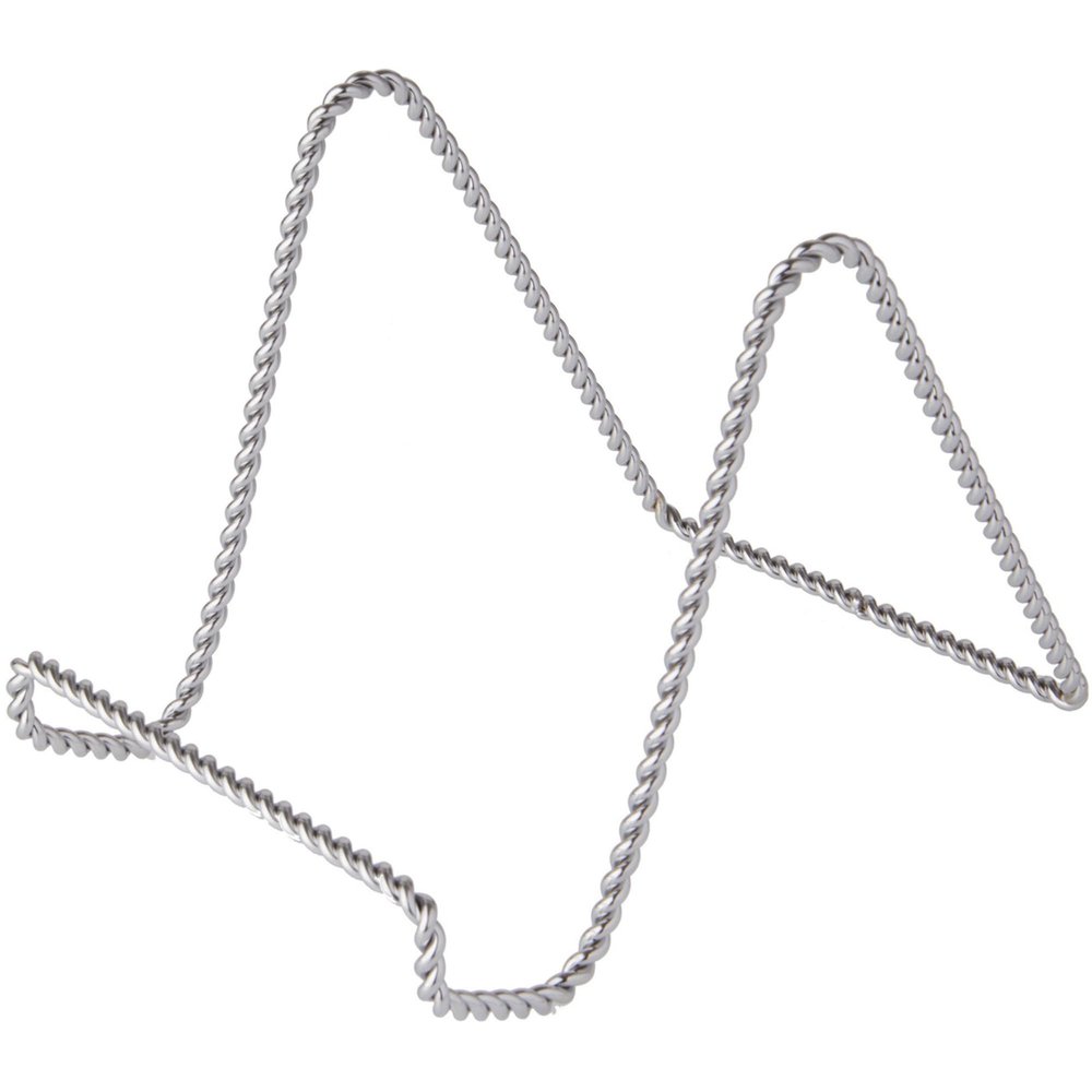 Bard's Twisted Silver Wire Easel Stand, 6" H x 5.5" W x 8" D, Pack of 3