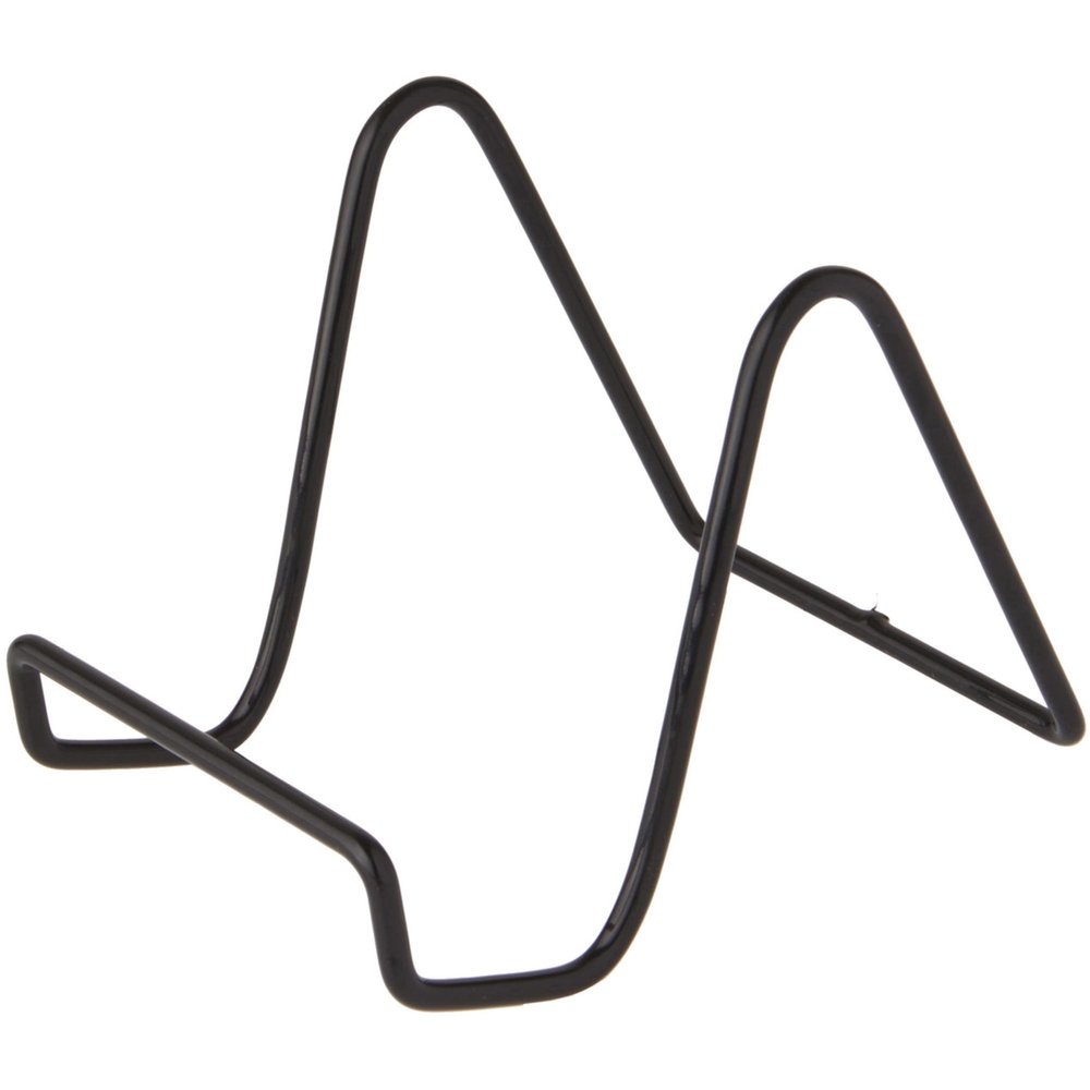 Bard's Vinyl Covered Black Wire Easel Stand, 4" H x 3.5" W x 5.5" D, Pack of 6