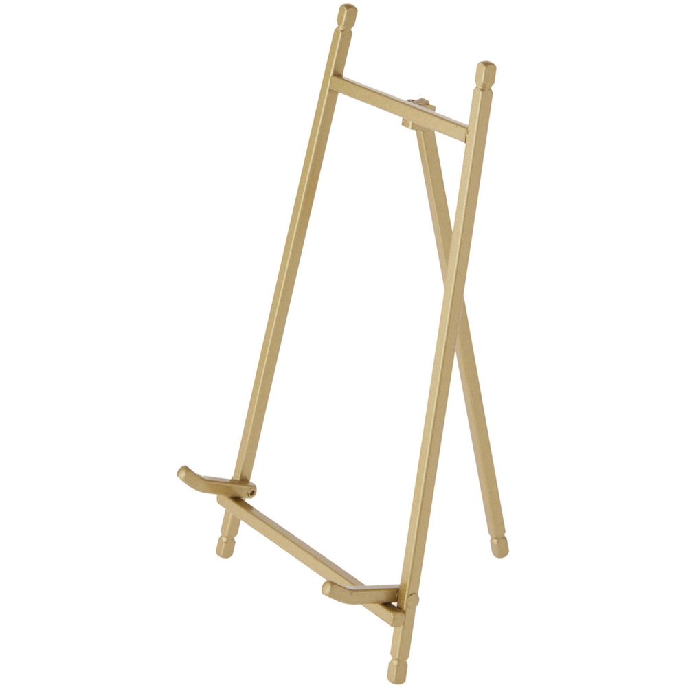 Bard's Satin Gold-toned Metal Easel, 9" H x 5.25" W x 6" D, Pack of 3