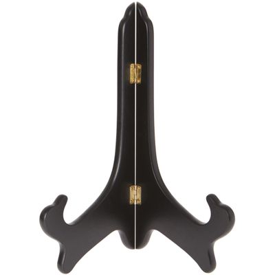 Bard's Hinged Black MDF Wood Plate Stand, 11" H x 8.5" W x 6" D (For 10" - 14" Plates), Pack of 6