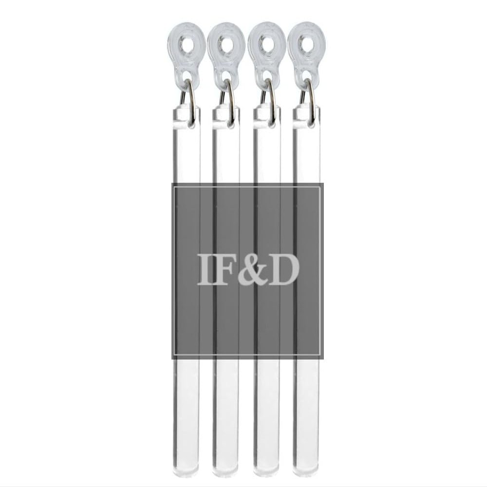 Fabrics and Drapes 30 inch (2.5 feet) - 4 Pack - Amazing Drapery Flexible Clear Acrylic Baton Curtain Pull Wands 1/2 inch Thick with Plastic Adapter - Style #0235