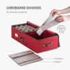 ZOBER Underbed Christmas Ornament Storage Box - Stores 64 3" Ornaments, With Dividers - Tear Proof 600D Oxford Fabric, Ornament Organizer Storage Box, Durable Christmas Containers Holder - Red view 4