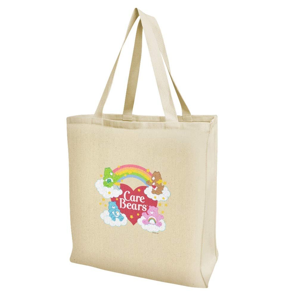 Care Bears Classic Logo Group Grocery Travel Reusable Tote Bag